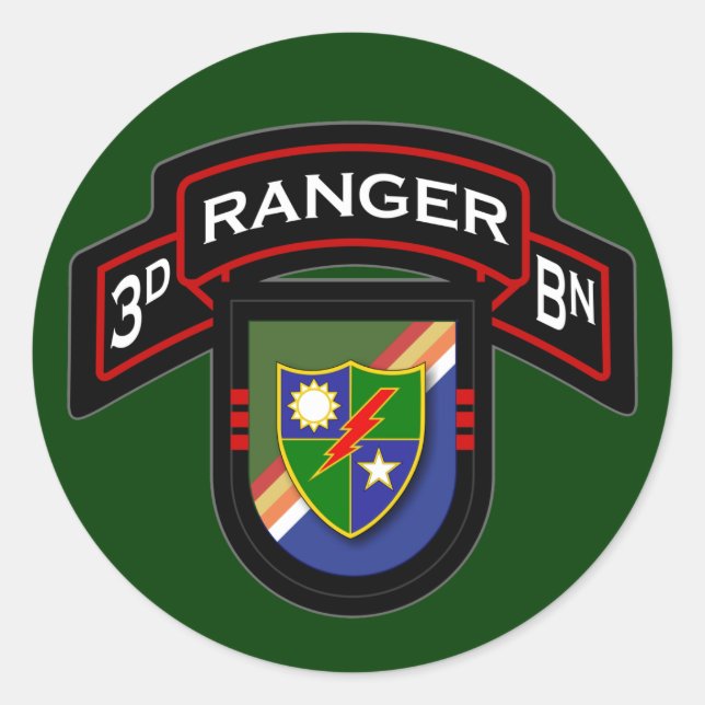 Sticker Rond 3d Bn, 75e régiment de Rangers - aéroporté (Devant)