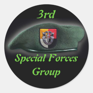 Sticker Rond 3e Bataillons des forces spéciales des Bérets vert