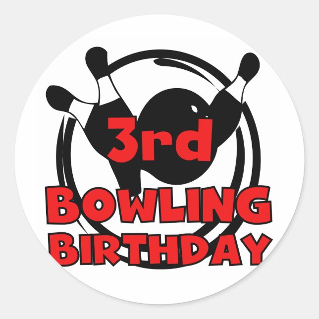 Sticker Rond 3e Bowling Anniversaire Tshirts et cadeaux (Devant)