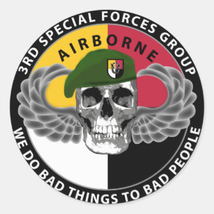 Sticker Rond 3e crâne du groupe des forces spéciales