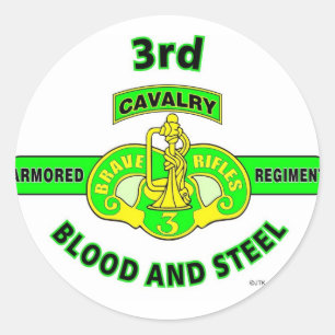 STICKER ROND 3E RÉGIMENT DE CAVALERIE ARMOIRE "RIFAUX DE COUVER