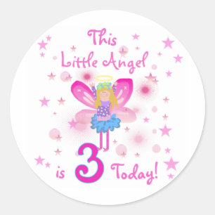 Sticker Rond 3e T-shirts et cadeaux d'anniversaire Little Angel