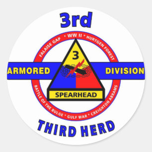 Sticker Rond 3ème DIVISION BLINDÉE "TROUPEAU de SPEARHEAD-THI
