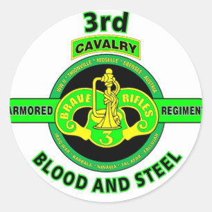 Sticker Rond 3ème Le RÉGIMENT de CAVALERIE BLINDÉE " BRAVENT