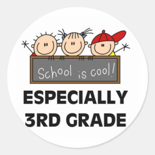 Sticker Rond 3ème L'école primaire est fraîche