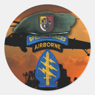 Sticker Rond 3ème Vétéran de SOF des bérets verts SF SFG de