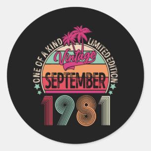 Sticker Rond 40 ans Vintage sept 1981 40e anniversaire