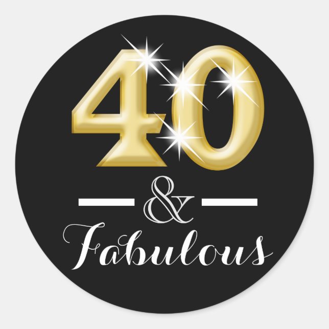 Sticker Rond 40 et fabuleux anniversaire d'or noir (Devant)