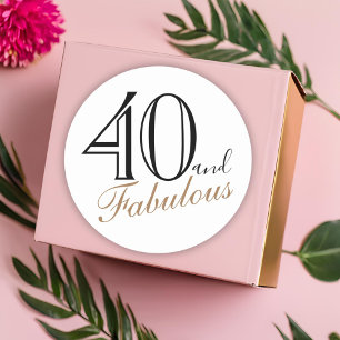 Sticker Rond 40 et fabuleux moderne Elegant Woman Anniversaire