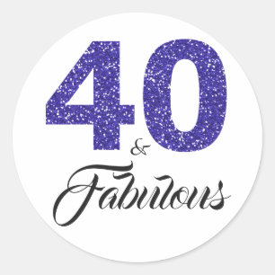 Sticker Rond 40 et fabuleux Typographie 40e anniversaire