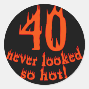 Sticker Rond 40 non jamais regardé si chaud