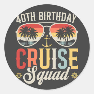 Sticker Rond 40E Anniversaire Croisière Escouade Famille Corres