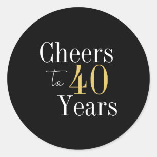 Sticker Rond 40e anniversaire Soeurs à 40 ans Black Gold Party