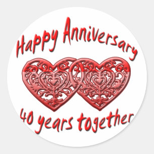 Sticker Rond 40ème. Anniversaire