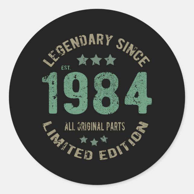 Sticker Rond 41 ans Anniversaire 1984 Légende 41e anniversaire  (Devant)