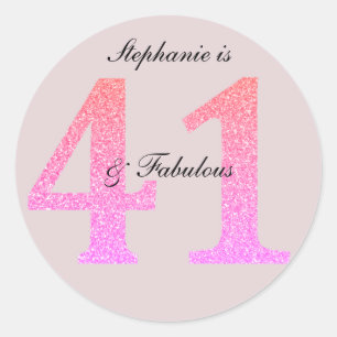 Sticker Rond 41e Anniversaire Quarante et un Fabuleux Personnal