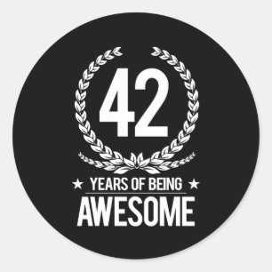 Sticker Rond 42e anniversaire (42 ans d'être génial)