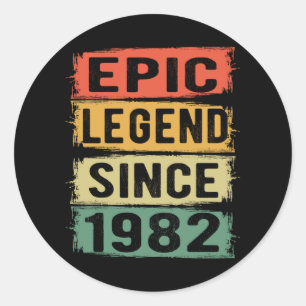 Sticker Rond 43 ans Anniversaire 1982 Epic Legend 43e anniversa