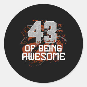 Sticker Rond 43 ans d'être génial Sketll 43e anniversaire Gif