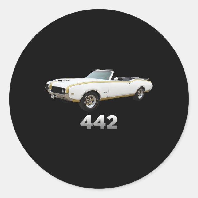 Sticker Rond 442 Oldsmobile Cutlass Car Show 1970 1971 1972 (Devant)