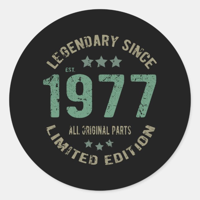 Sticker Rond 44 ans Légende Anniversaire 44e anniversaire (Devant)