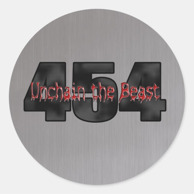 Sticker Rond 454 Big Block Beast chevy (Devant)
