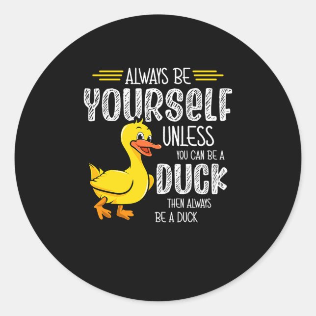 Sticker Rond 45.Canard en caoutchouc pour les amateurs de canar (Devant)