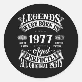 Sticker Rond 45e Anniversaire Les Légendes Vintages Nées En 197