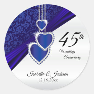 Sticker Rond 45e Sapphire Mariage Anniversaire Design