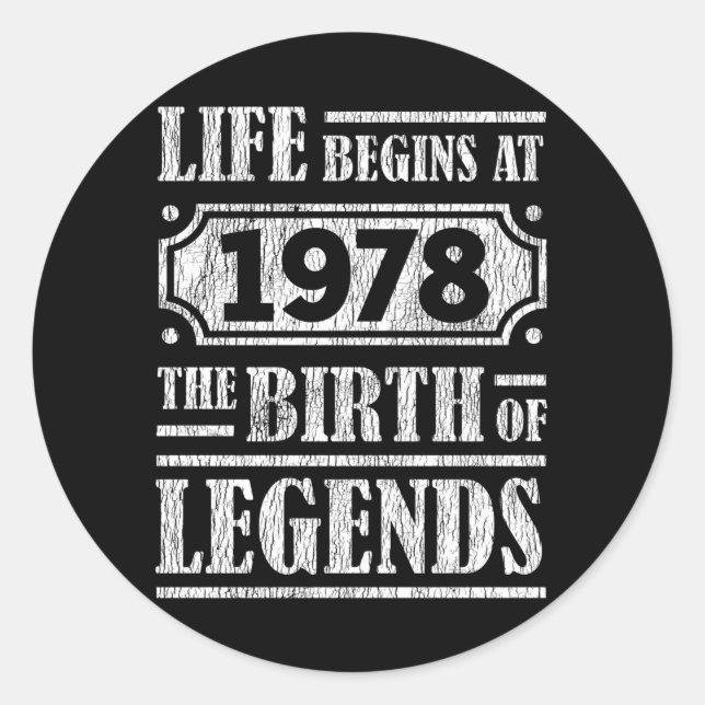 Sticker Rond 47 Ans 1978 Naissance De La Légende 47E Anniversai (Devant)