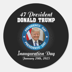 Sticker Rond 47 Jour de l'investiture du président Donald Trump