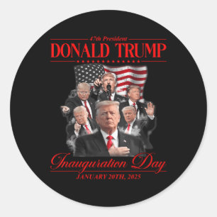 Sticker Rond 47e Président des États-Unis Inauguration Trump 20