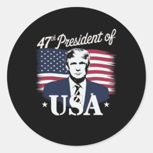 Sticker Rond 47ème mémoire d'investiture du président Donald Tr