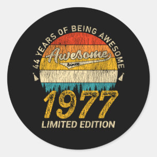 Sticker Rond 48 Ans 1977 Retro Awesome 48e anniversaire Cadeau