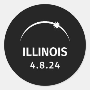Sticker Rond 4.28.24 Éclipse solaire Illinois