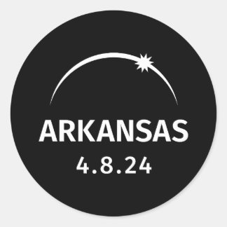Sticker Rond 4.8.24 Arkansas d'éclipse solaire