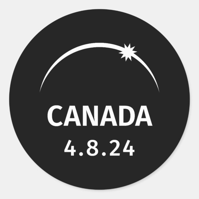 Sticker Rond 4.8.24 Éclipse solaire Canada (Devant)