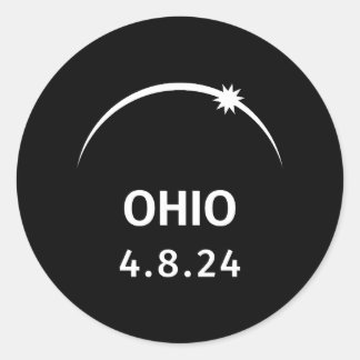 Sticker Rond 4.8.24 Éclipse solaire Ohio