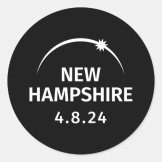 Sticker Rond 4.8.24 New Hampshire d'Éclipse solaire