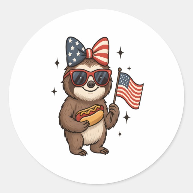 Sticker Rond 4 juillet (Devant)
