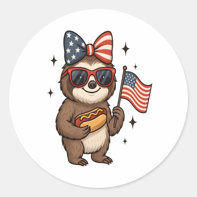 Sticker Rond 4 juillet (Devant)