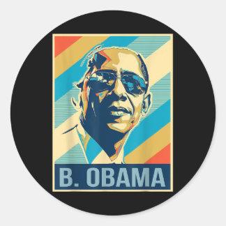 Sticker Rond 4 juillet Barack Obama Président Retro Patriotique