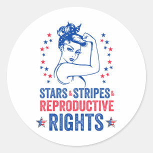 Sticker Rond 4 juillet Chemise Patriotique Stars Reproduire