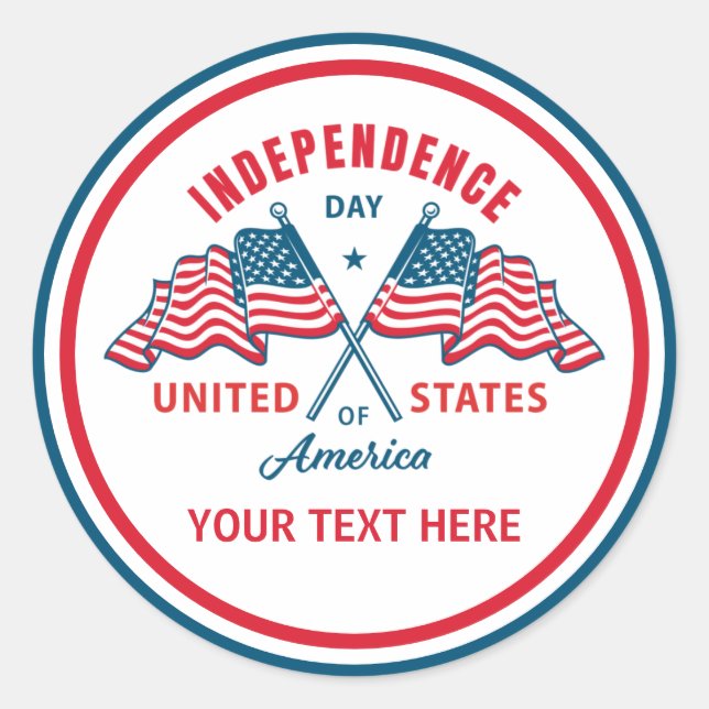 Sticker Rond 4 juillet fête de l'indépendance drapeau américain (Devant)