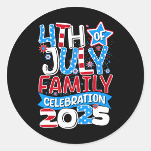 Sticker Rond 4 juillet Fête familiale 2025 Famille Matchin