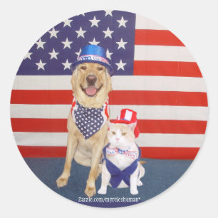 Sticker Rond 4 juillet heureux !