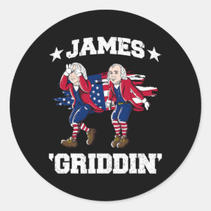 Sticker Rond 4 juillet James Madison Griddy James Griddin