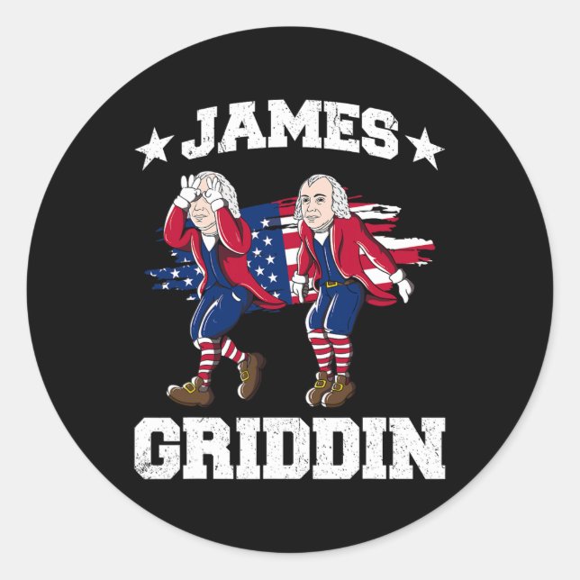 Sticker Rond 4 juillet James Madison Griddy James Griddin 1 (Devant)