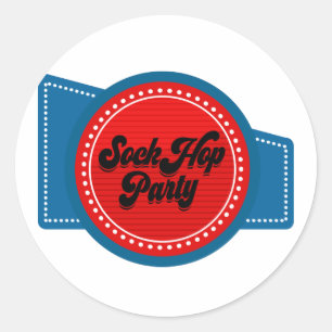 Sticker Rond 4 juillet Sock Hop Party
