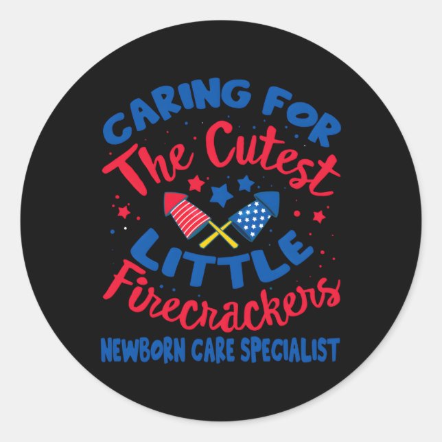 Sticker Rond 4 juillet Travail Et Prestation Infirmière Soins D (Devant)